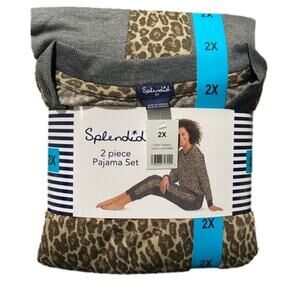 Splendid Women's Pajamas Sleepwear Leopard Size 2X NEW NWT